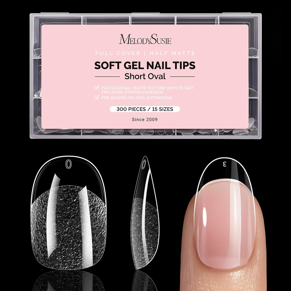 MelodySusie Nail Tips 300Pcs package front view