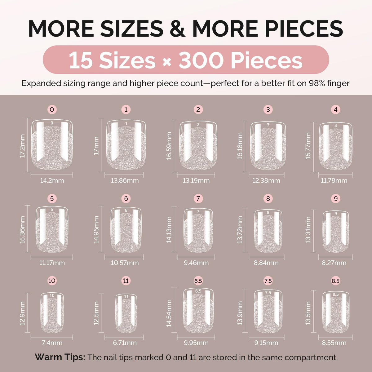 MelodySusie nail tips showing half-matte finish