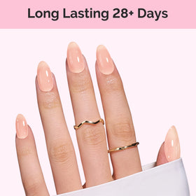 MelodySusie Nude Gel Nail Polish curing under UV lamp