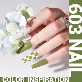 MelodySusie Olive Green Gel Nail Polish 15ml applied on nails