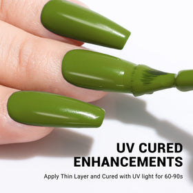 MelodySusie Olive Green Gel Nail Polish 15ml in a nail art setup