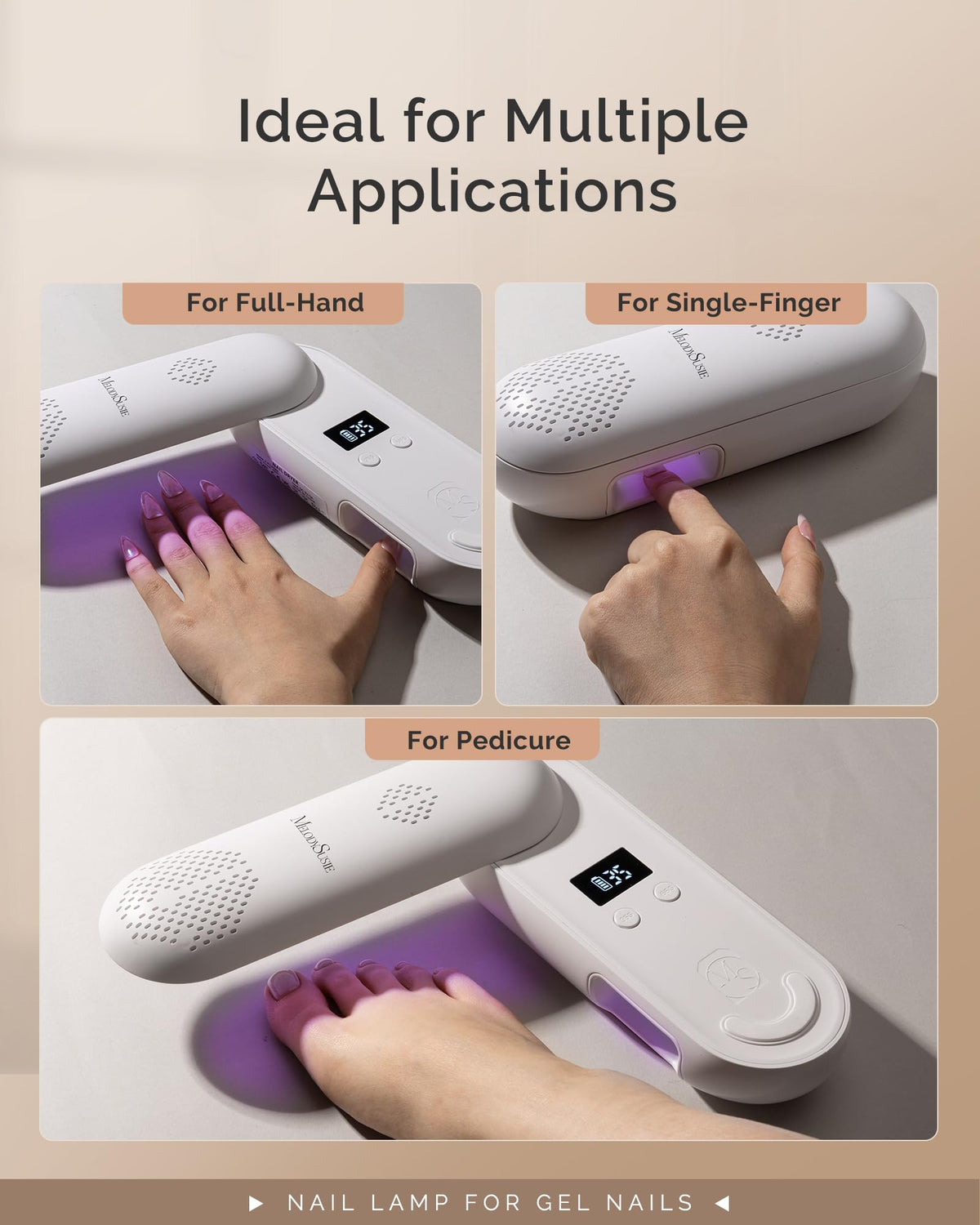 MelodySusie P-PLUS20F Cordless UV Nail Lamp close-up of light beads