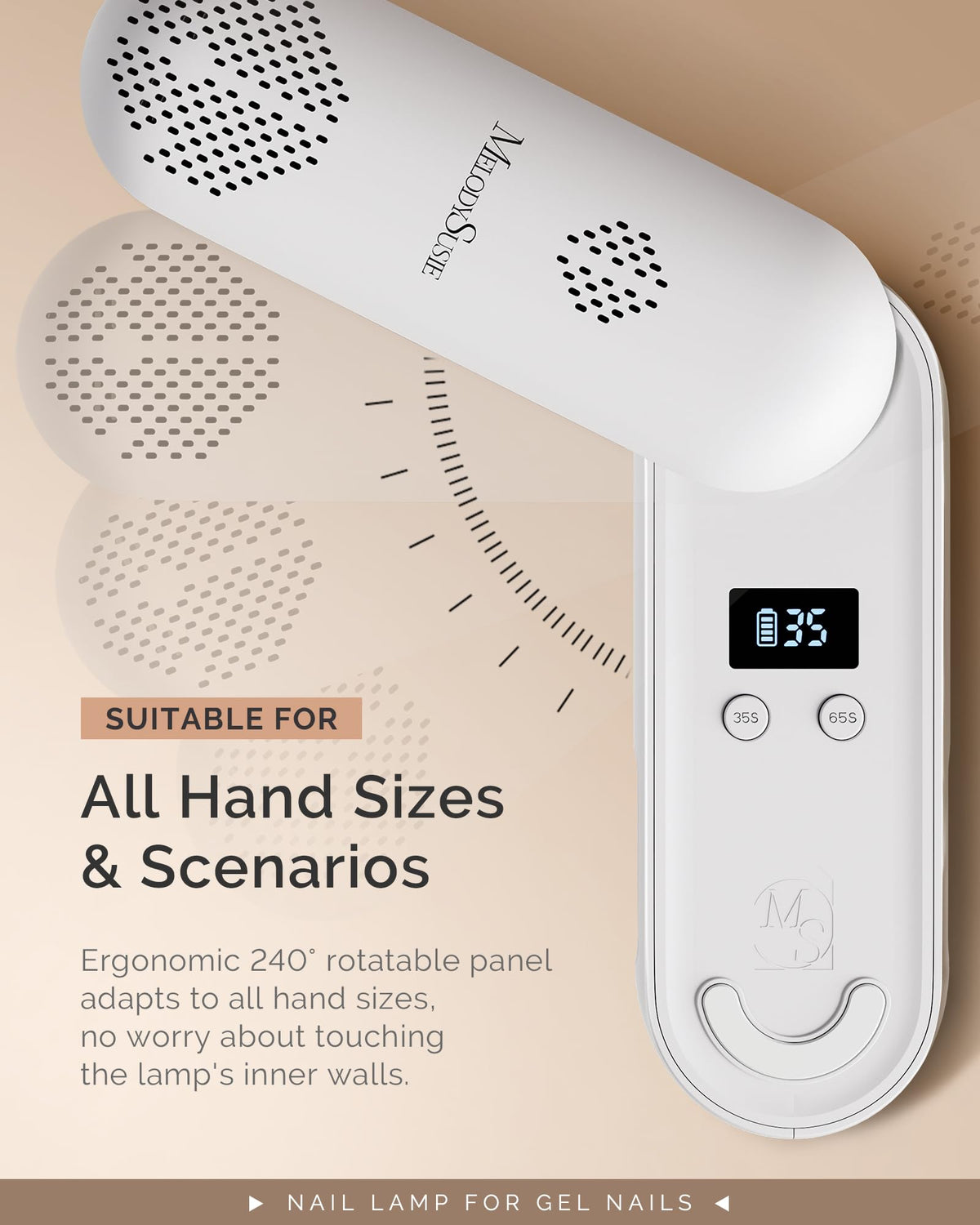 MelodySusie P-PLUS20F Cordless UV Nail Lamp packaging