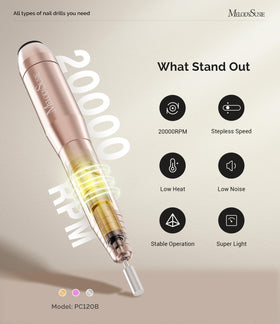 MelodySusie PC120B Nail Drill lightweight design in hand