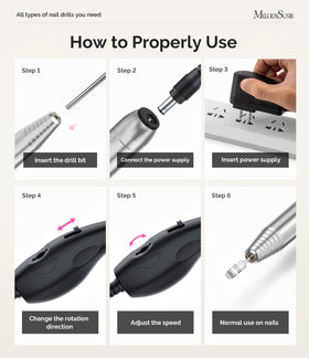 MelodySusie PC120B Pen Nail Drill in use on nails