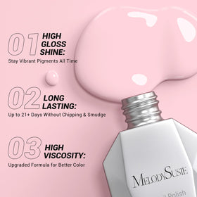 MelodySusie Pink Gel Nail Polish bottle side view