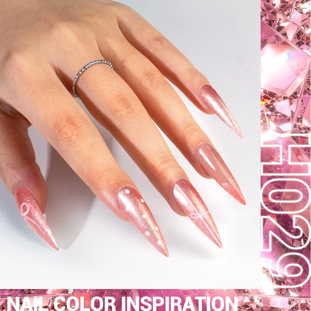 MelodySusie Pink Glitter Gel Nail Polish application on nails