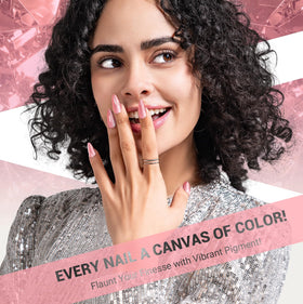 MelodySusie Pink Glitter Gel Nail Polish with UV lamp