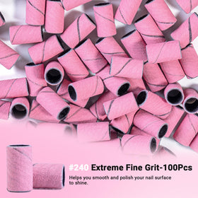 MelodySusie sanding bands being used on artificial nails