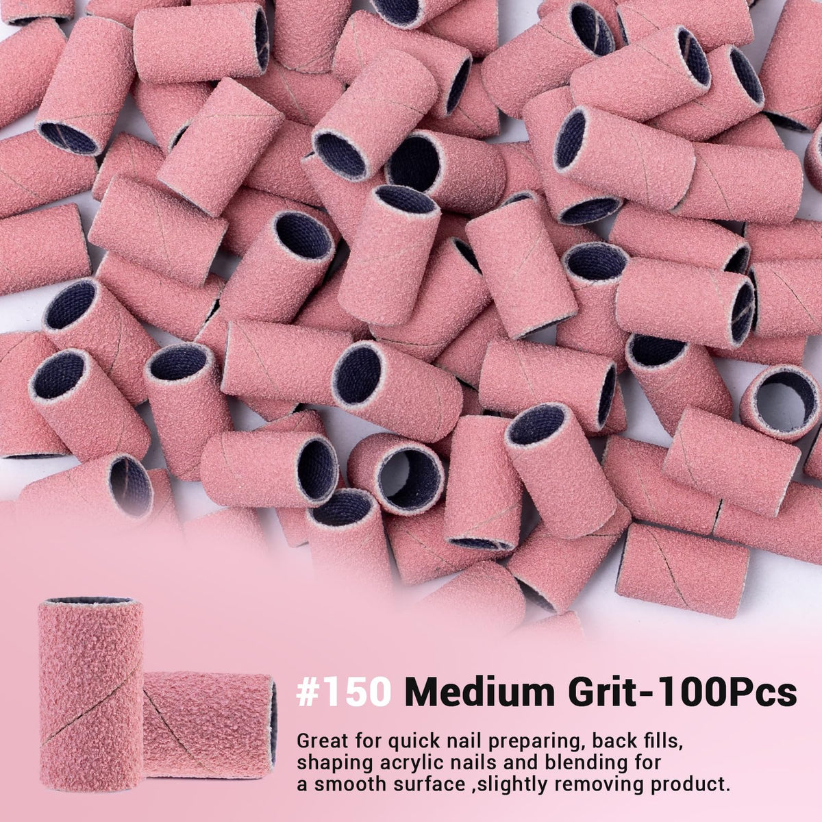 MelodySusie sanding bands displayed in a nail care setup