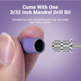 MelodySusie sanding bands displayed on a nail drill