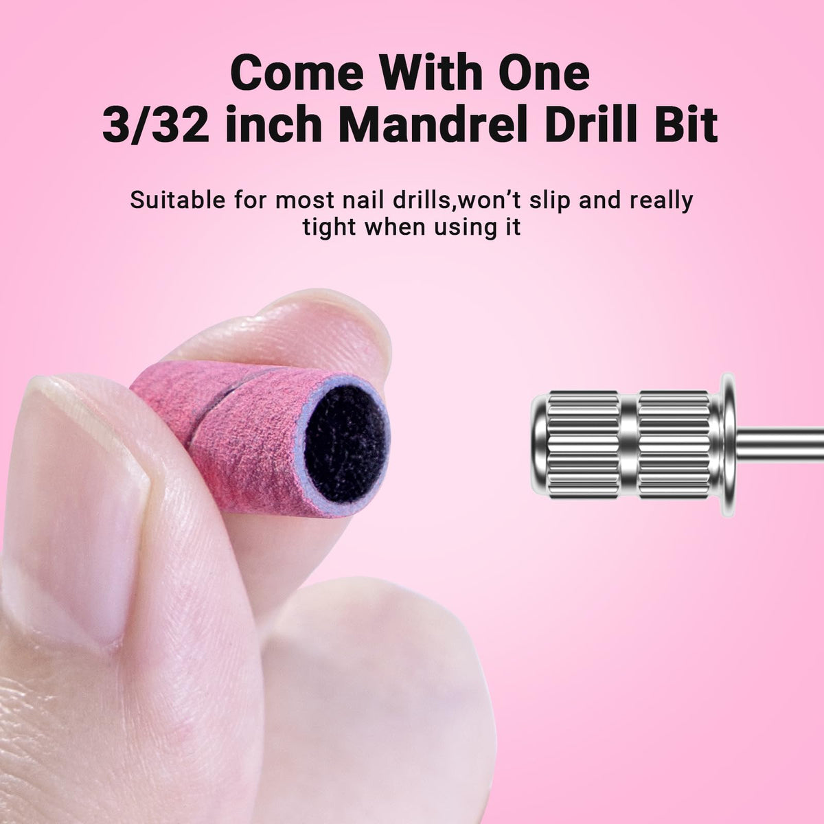 MelodySusie sanding bands displayed with nail drill machine