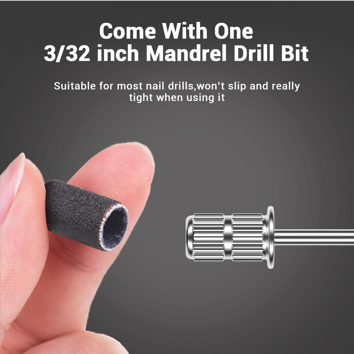 MelodySusie sanding bands displayed with nail drill machine