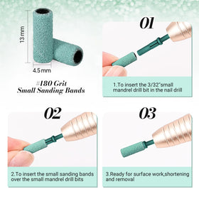 MelodySusie sanding bands in use on natural nails