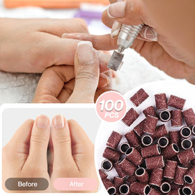 MelodySusie sanding bands on a nail art workstation