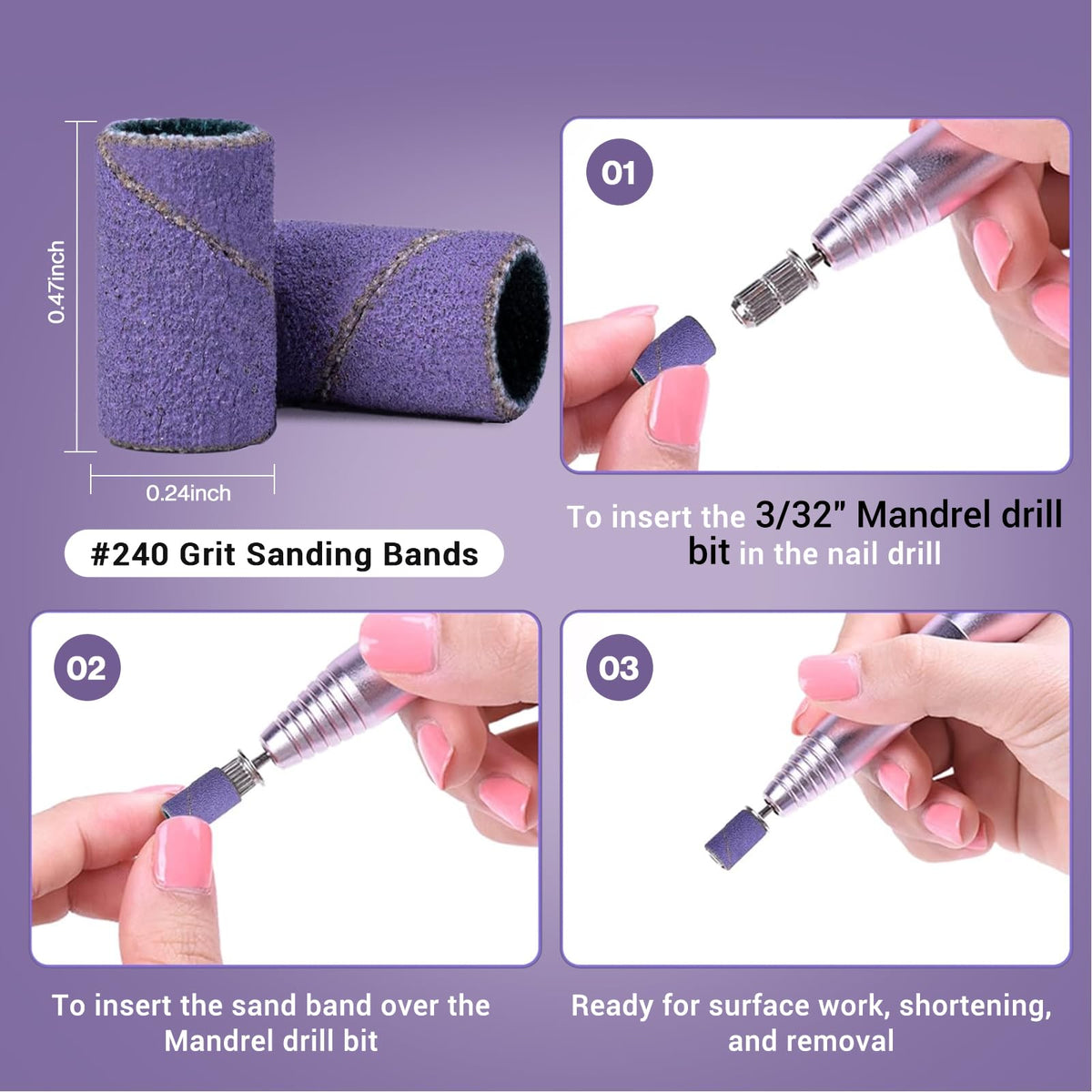 MelodySusie sanding bands packaging with 100 pieces