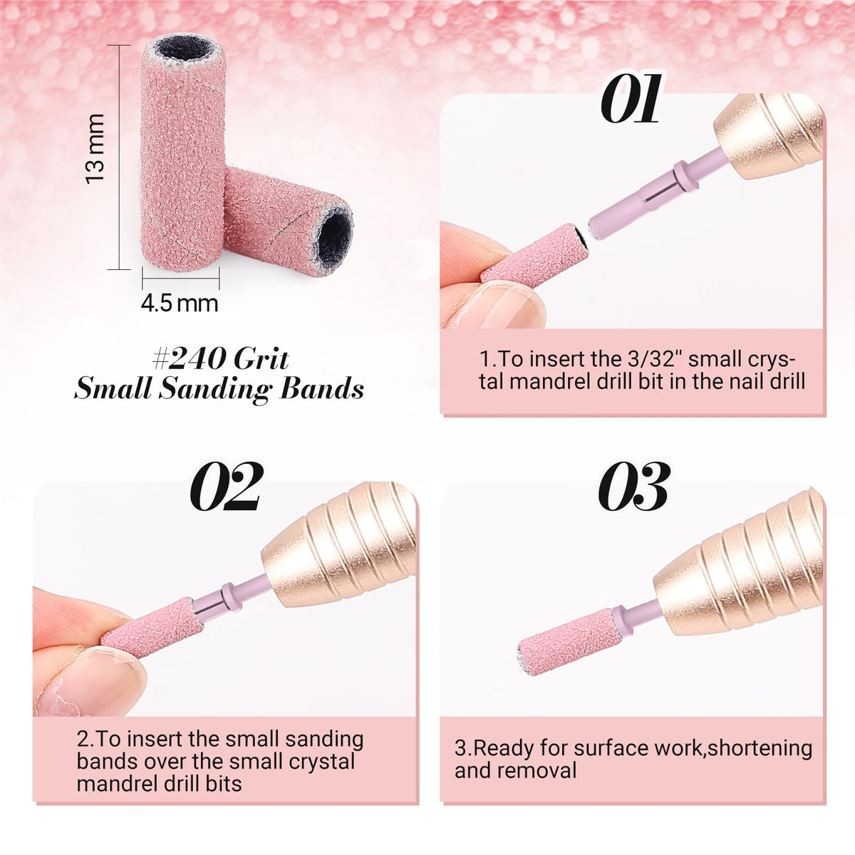 MelodySusie sanding bands showing different grit options