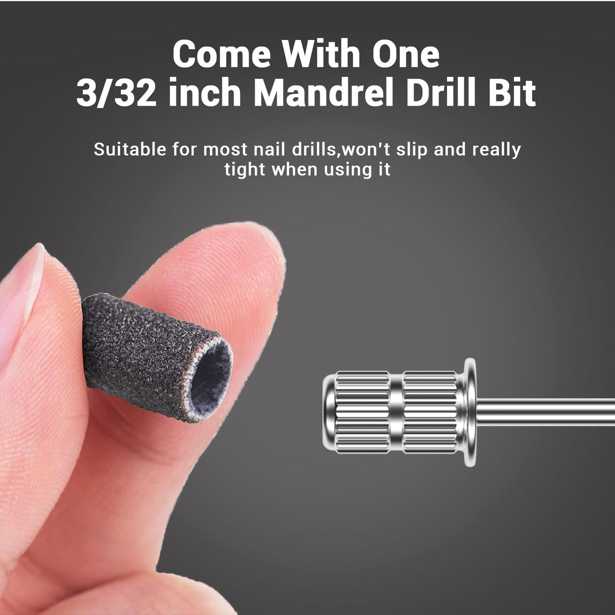 MelodySusie sanding bands with a nail drill machine