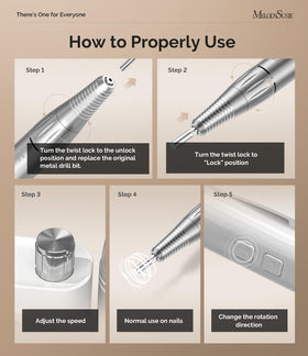 MelodySusie SC300F Clip-On Nail Drill white model with LED display