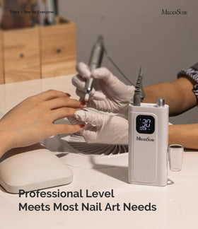 MelodySusie SC300F Clip-On Nail Drill with accessories on a table