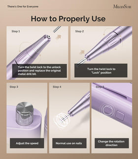 MelodySusie SC300F Cordless Nail Drill side view with clip-on design