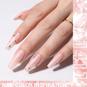 MelodySusie Shimmer Pearl Nude Pink Gel Nail Polish application on nails