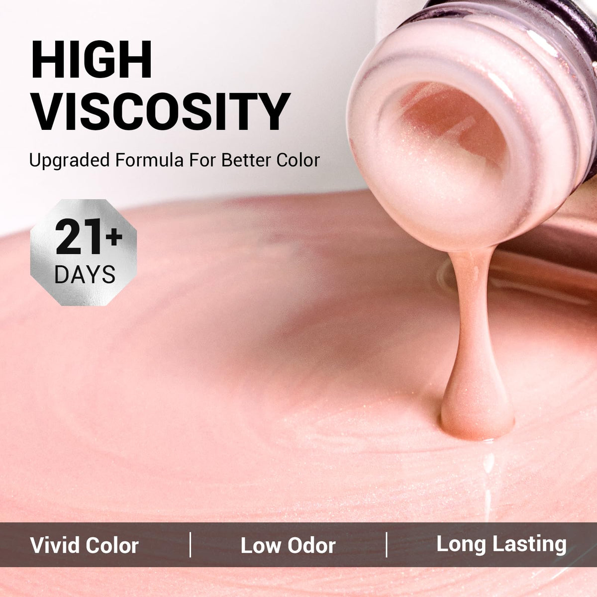 MelodySusie Shimmer Pearl Nude Pink Gel Nail Polish bottle with cap