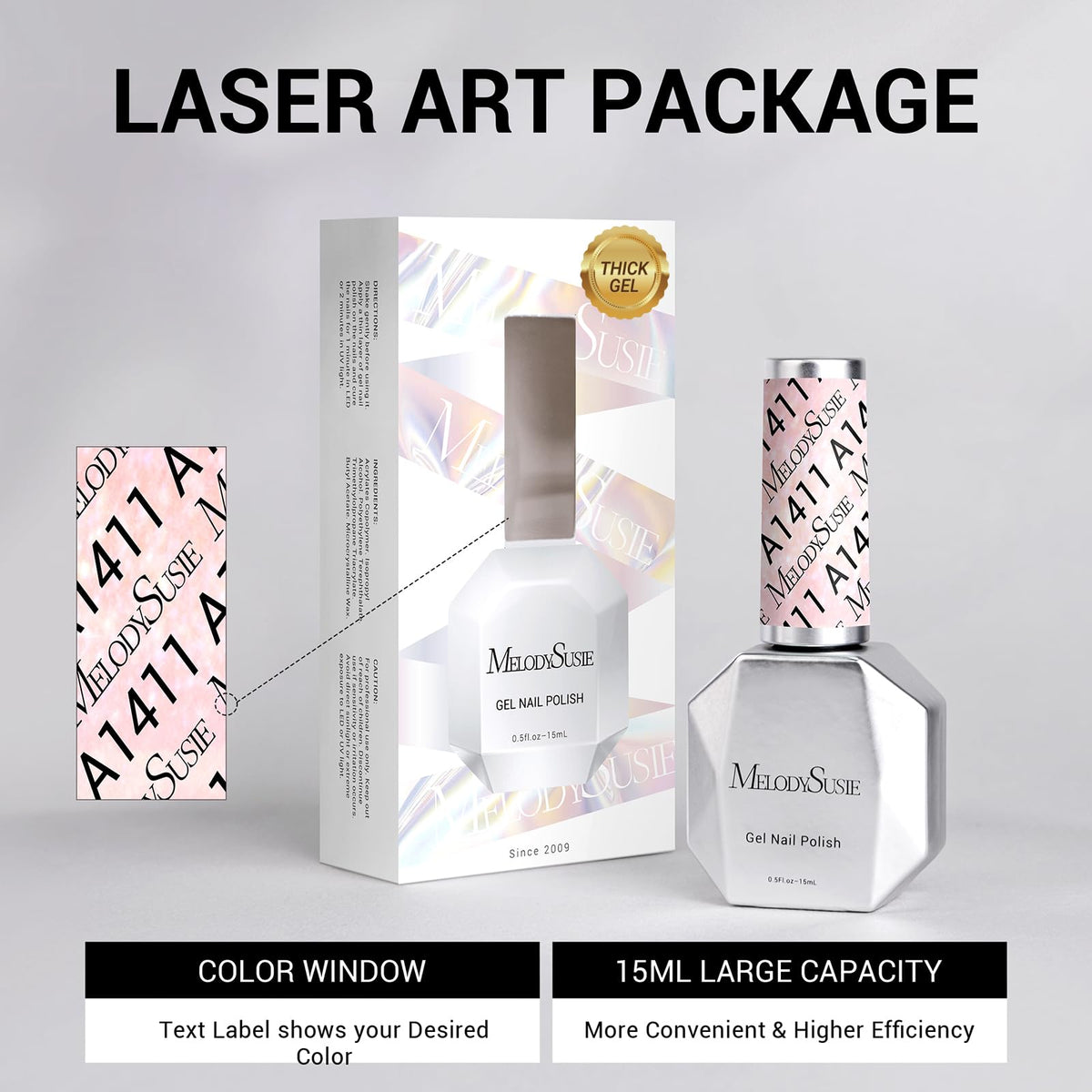 MelodySusie Shimmer Pearl Nude Pink Gel Nail Polish in a nail art setup