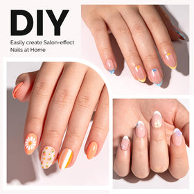 MelodySusie Short Almond X Nail Tips with numbered sizes visible