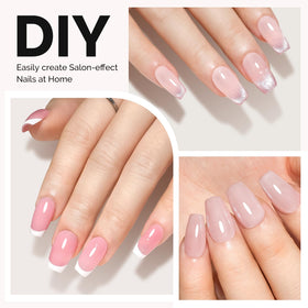 MelodySusie Short Ballerina Nail Tips display with various sizes