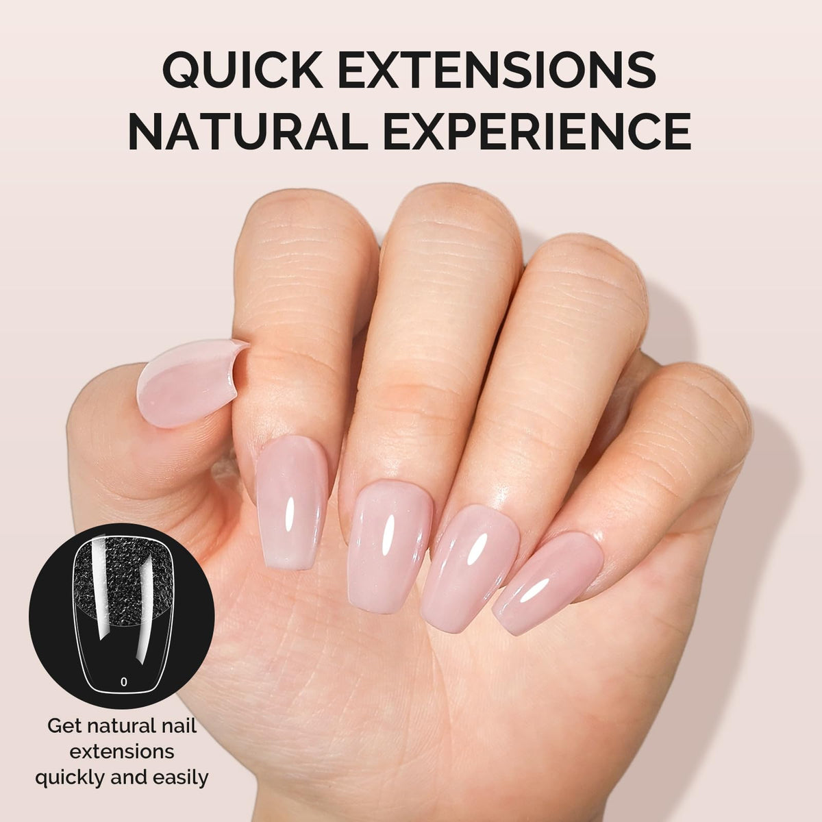 MelodySusie Short Ballerina Nail Tips size chart