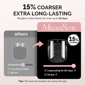 MelodySusie Short Square X Nail Tips in a clear box