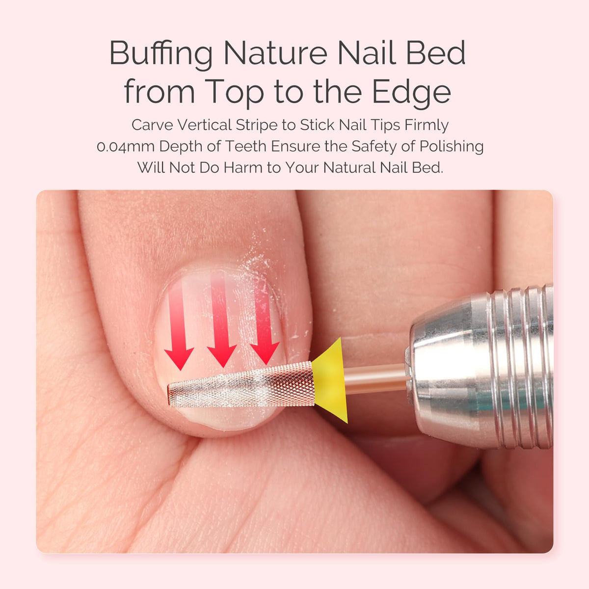 MelodySusie Tapered Barrel Nail Buffer Bit showcasing its extra fine grit