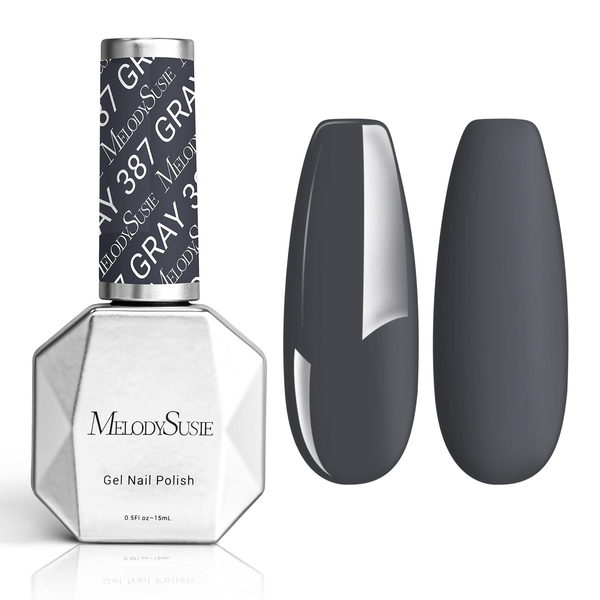 MelodySusie Thick Dark Gray Gel Nail Polish front view