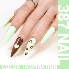 MelodySusie Thick Gel Nail Polish Funny Bunny Green brush close-up