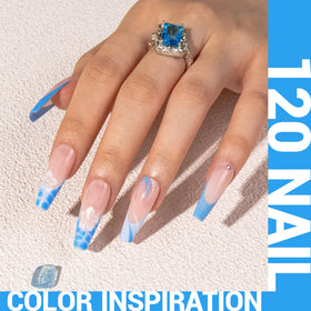 MelodySusie Thick Light Blue Gel Nail Polish application on nails
