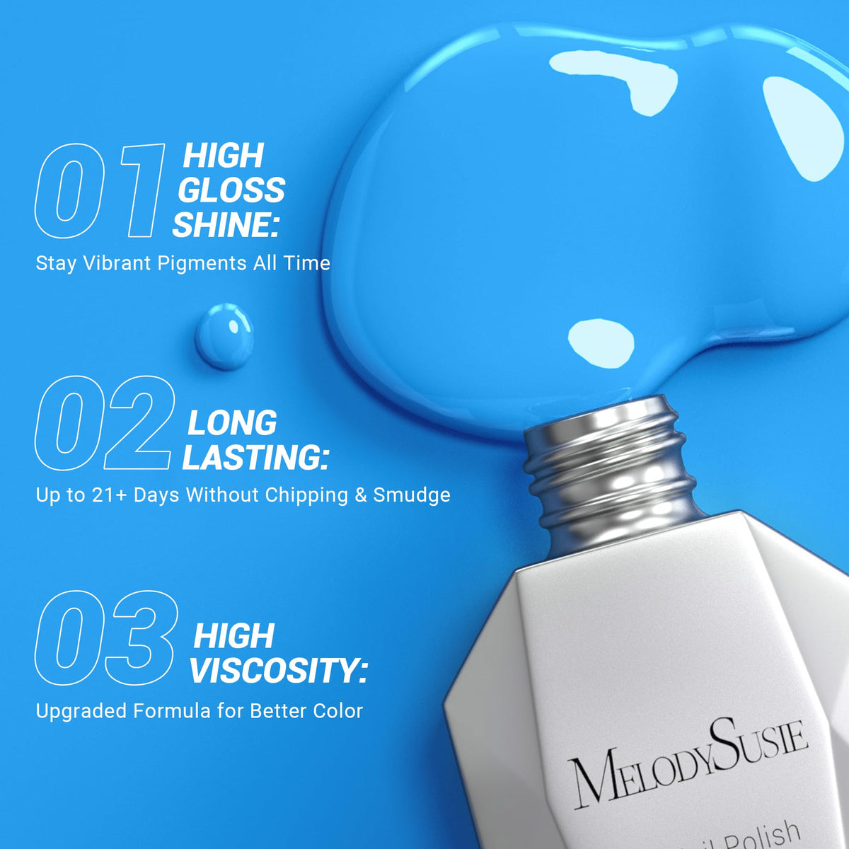 MelodySusie Thick Light Blue Gel Nail Polish bottle with brush