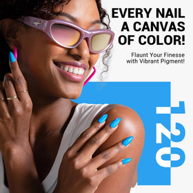 MelodySusie Thick Light Blue Gel Nail Polish in a nail art setup