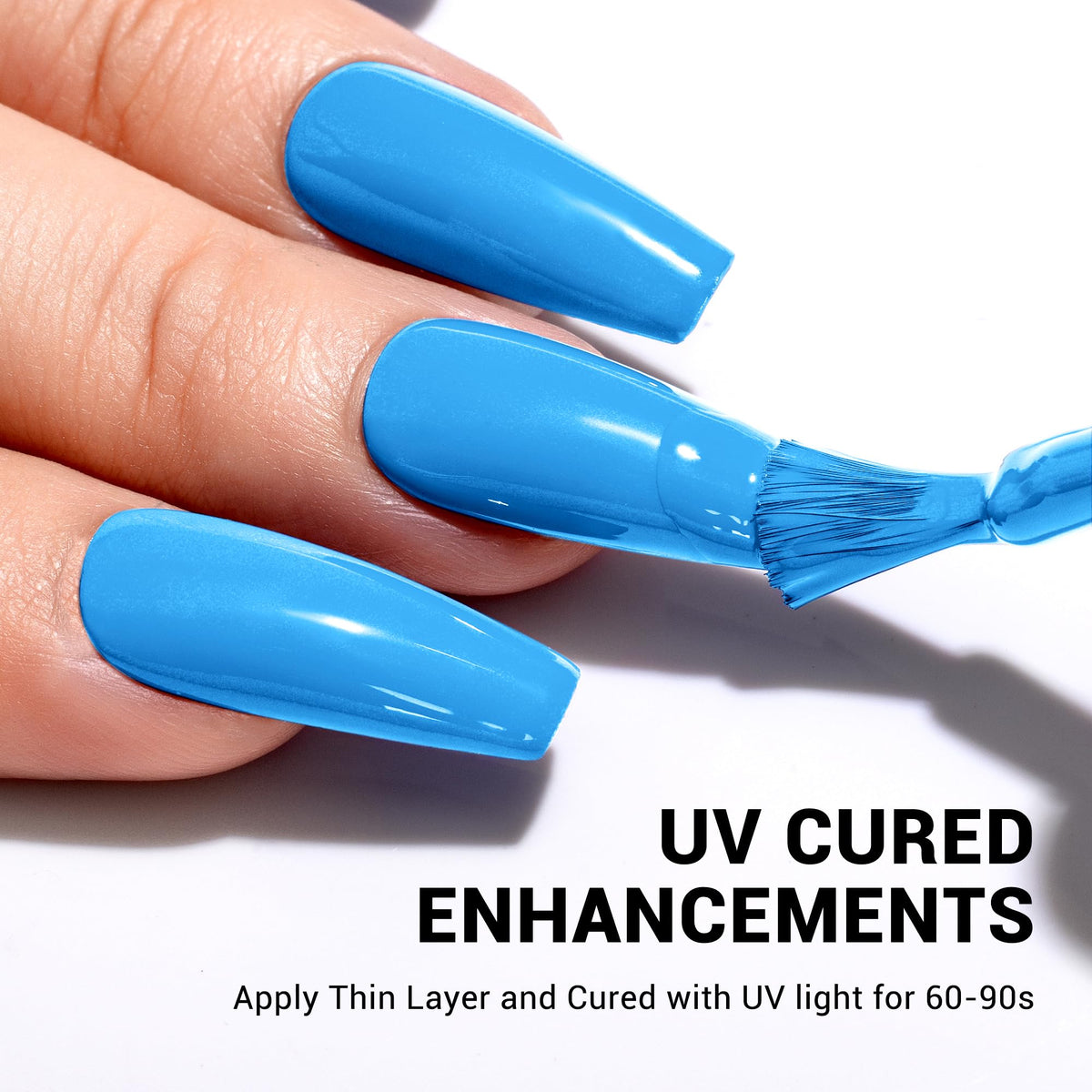 MelodySusie Thick Light Blue Gel Nail Polish with UV lamp
