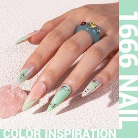 MelodySusie Thick Mint Green Gel Nail Polish applied on nails