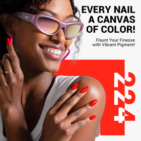 MelodySusie Thick Neon Orange Gel Nail Polish application on nails