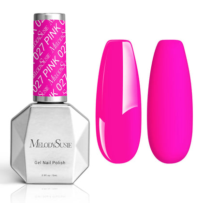 MelodySusie Thick Neon Pink Gel Nail Polish bottle front view
