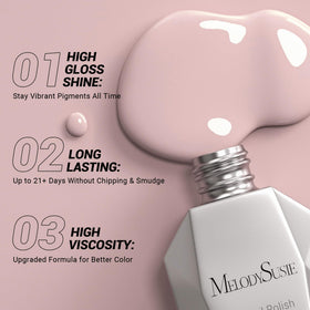 MelodySusie Thick Nude Gel Nail Polish application on nails