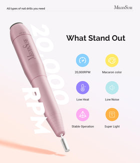 MelodySusie USB Nail Drill PC120I in use on acrylic nails