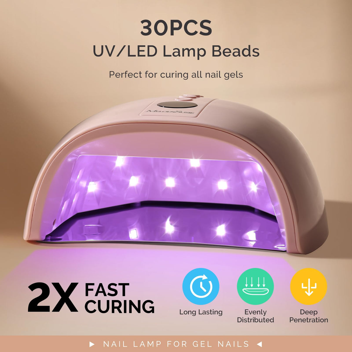 MelodySusie UV LED Nail Lamp with various gel polishes
