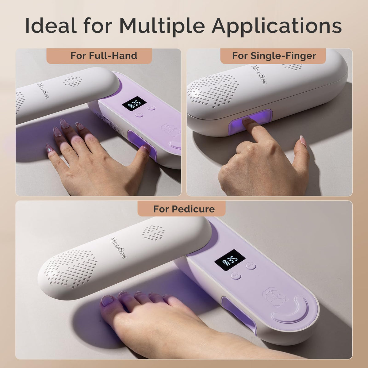 MelodySusie UV Nail Lamp packaging and accessories