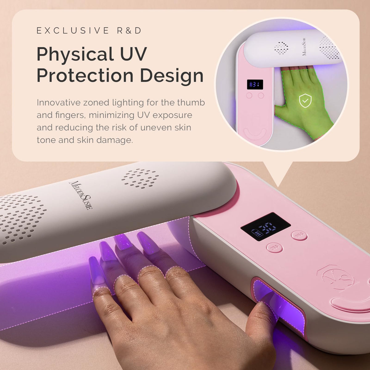 MelodySusie UV Nail Lamp with gel polish curing