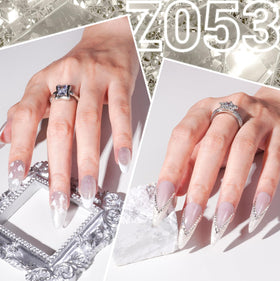 MelodySusie White Glitter Gel Polish 15ml on nails