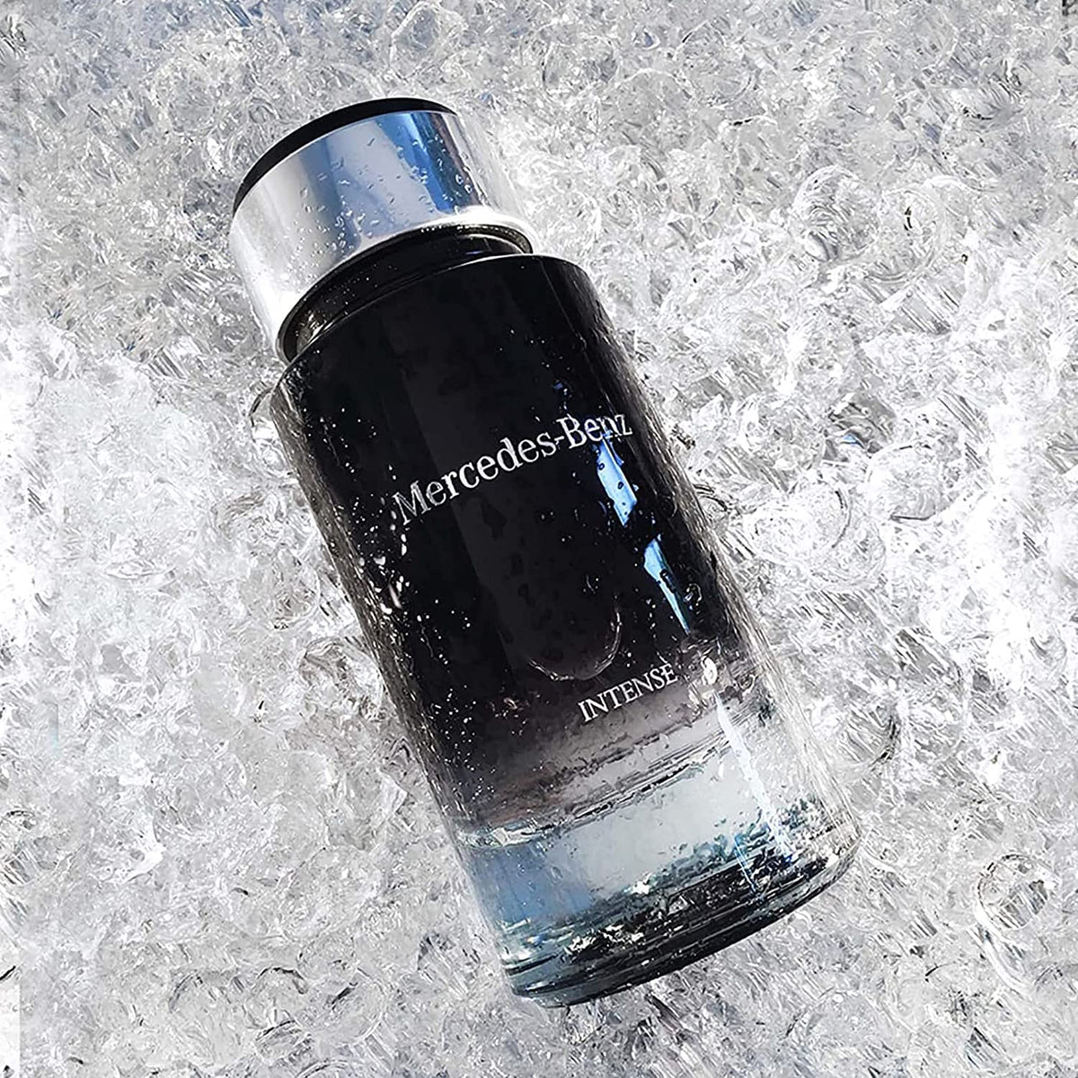 Mercedes Benz Intense Eau De Toilette bottle with packaging