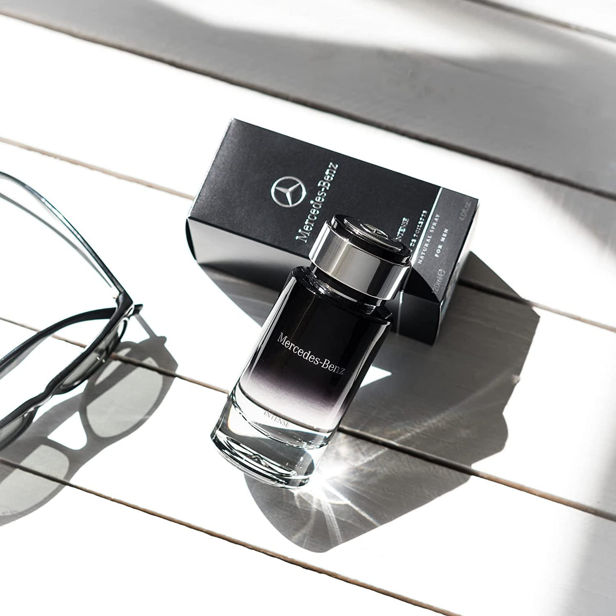 Mercedes Benz Intense Eau De Toilette on a stylish surface